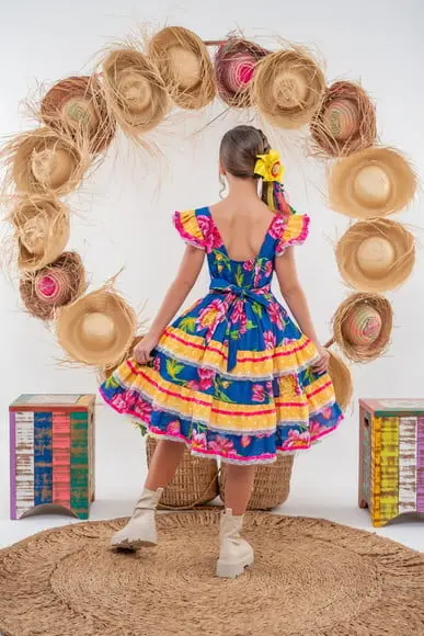 Vestido São João Junino Xadrez Caipira