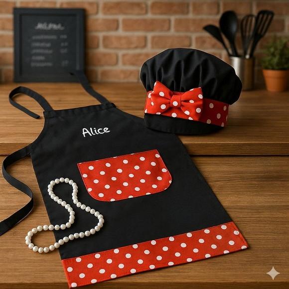 Avental e Touca Master e Mini Chef Personalizado
