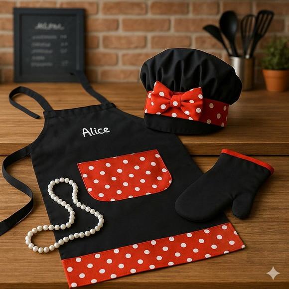 Avental e Touca Master e Mini Chef Personalizado