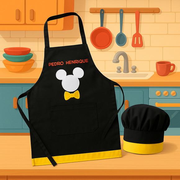 Avental e Touca Master/ Mini Chef Personalizado- Infantil