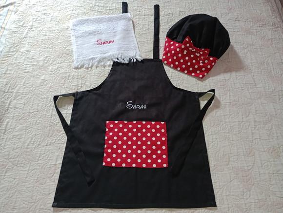 Avental e Touca Master/ Mini Chef Personalizado- Infantil