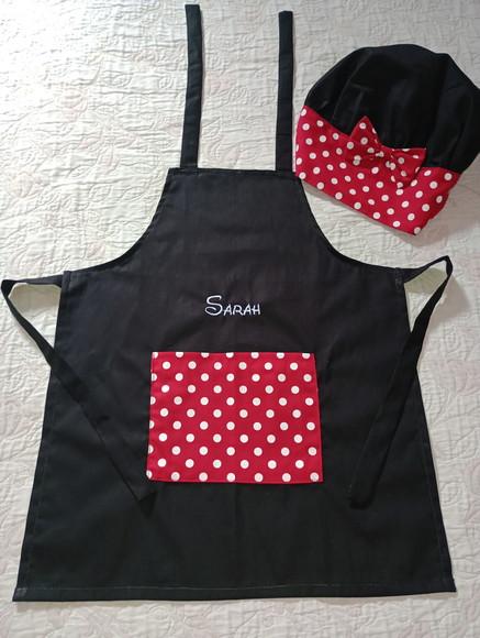 Avental e Touca Master/ Mini Chef Personalizado- Infantil