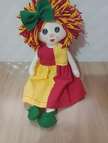 Boneca de Pano Artesanal Emília 35 cm Presente Personalizad