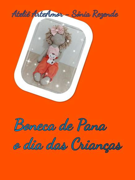 Boneca de Pano Dia das Crianças Brincar, Decorar, Pretinha