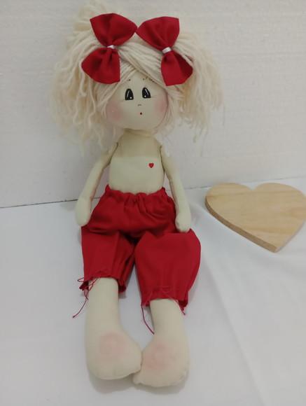 Boneca de Pano Giulia Personalizamos com o Nome da Criança