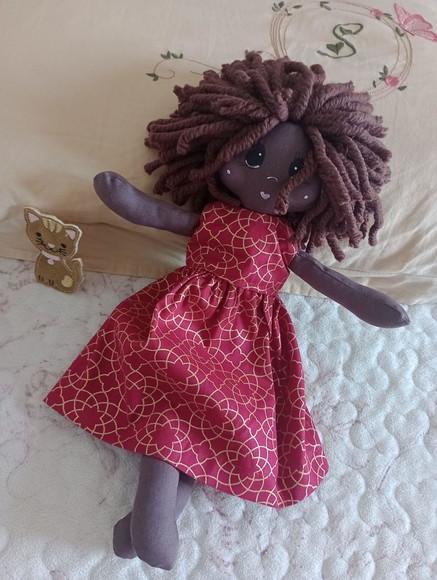 Boneca de Pano* Preta Black Doll Natal Personalizada