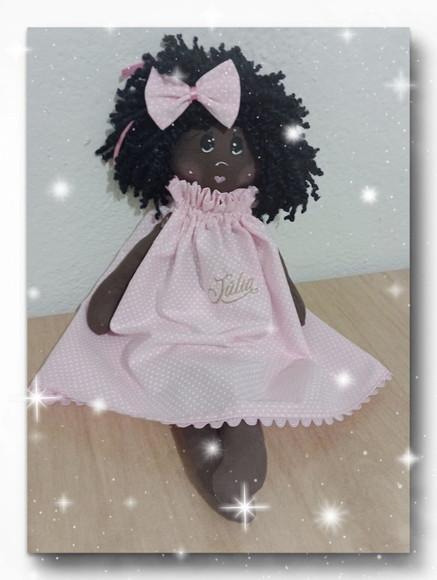 Boneca de Pano Preta Personalizada