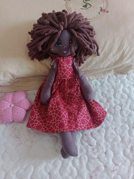 Boneca de Pano* Preta Black Doll Natal Personalizada