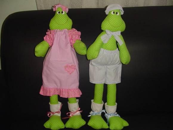 Casal de Sapo de Tecido