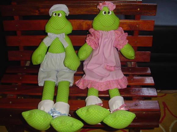 Casal de Sapo de Tecido