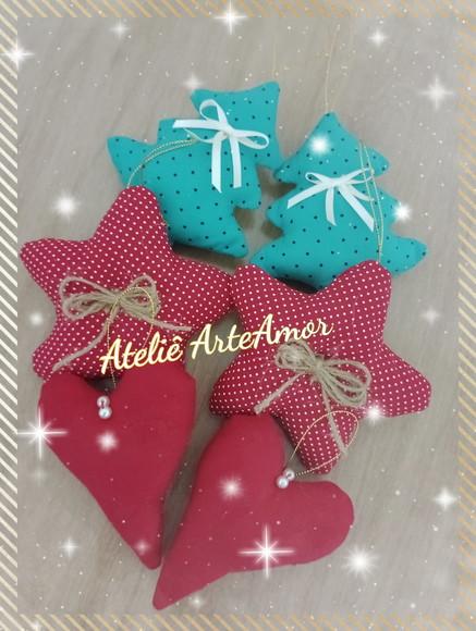 Enfeite de Natal - Arvore Estrela Coração...