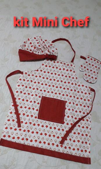 Kit Mini Chefe - Avental/touca Culinária Infantil