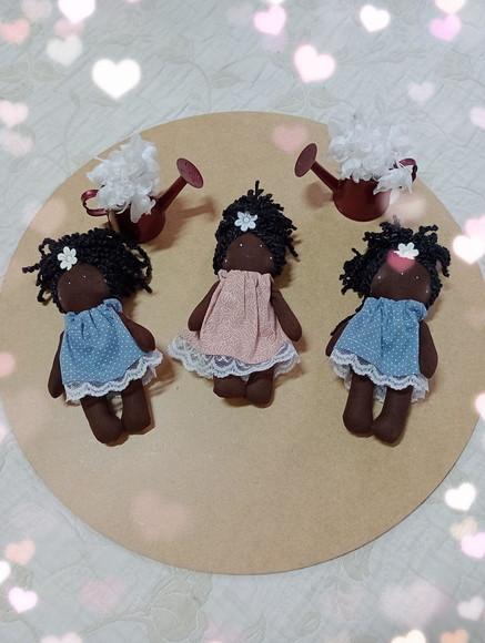 Mini Boneca Negras para Lembrancinhas, Decoração...