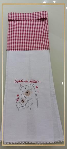 Pano de Prato e Bate Mão Personalizado - Kit 4 Peças