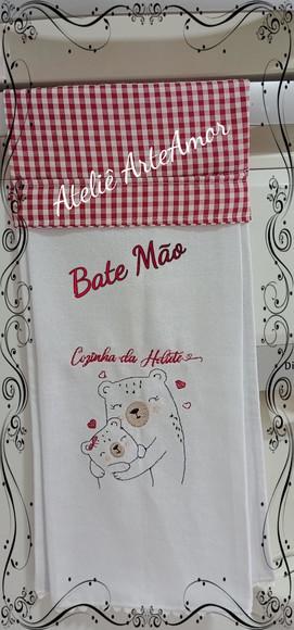 Pano de Prato e Bate Mão Personalizado - Kit 4 Peças