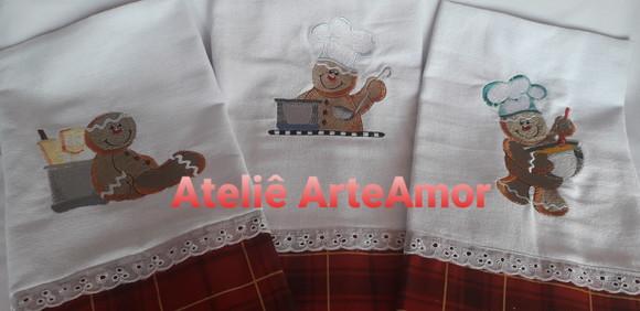 Pano de Prato Ginger Natal Decoração