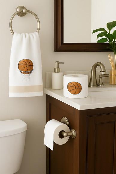 Porta Papel Higiênico Bordado Basquete