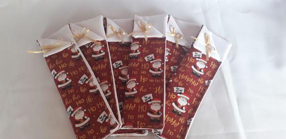Porta Talher de Tecido para Decorar Mesa de Natal