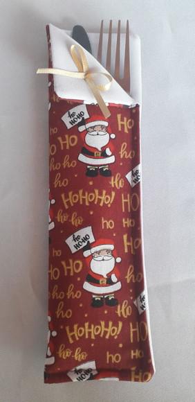 Porta Talher de Tecido para Decorar Mesa de Natal
