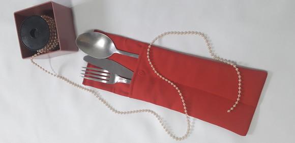 Porta Talher em Tecido para Almoço Trabalho