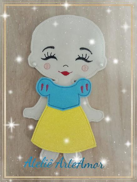 Princesa/boneca em Feltro Careca para Brincar/decorar