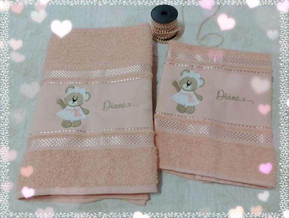 Toalha de Banho e Rosto Ursa - Personalizada