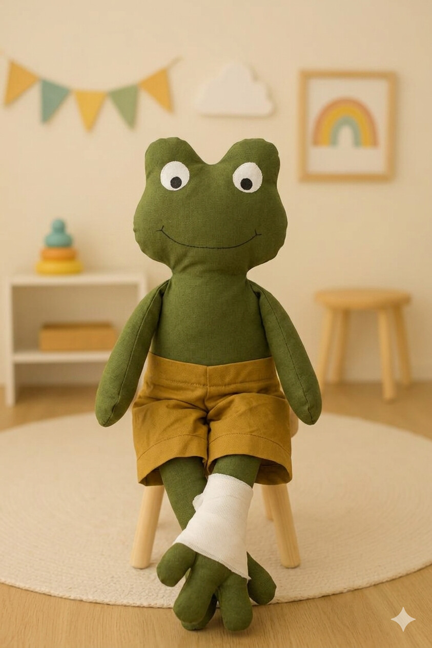 Sapo de Tecido 35Cm - Decoração