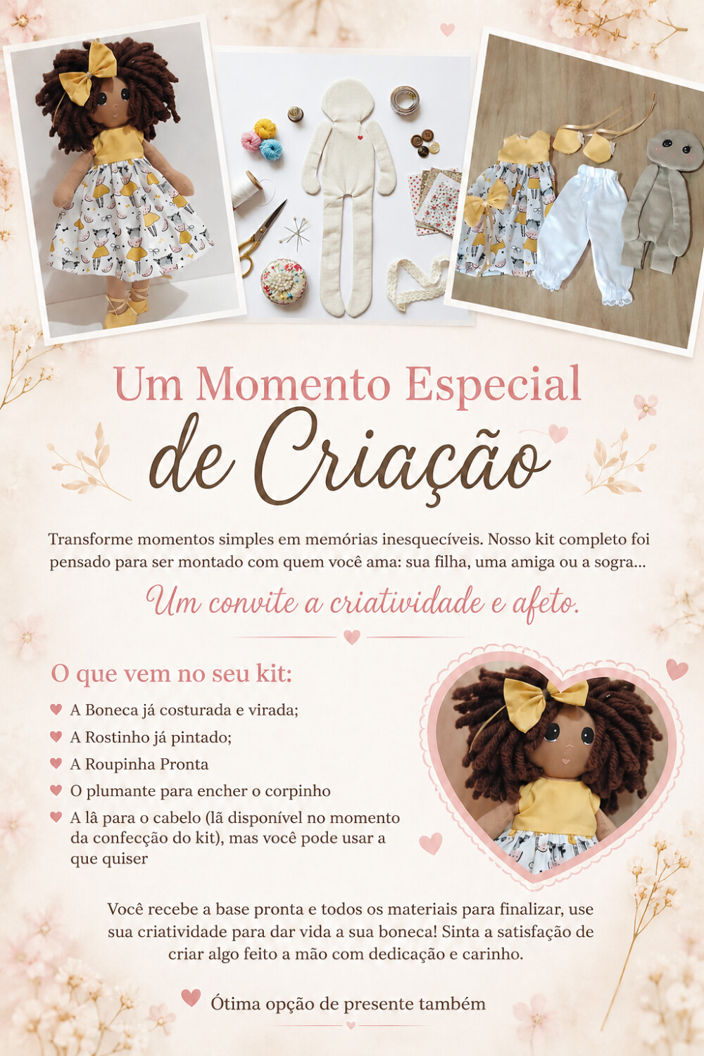 Projeto Montar Boneca de pano 35cm
