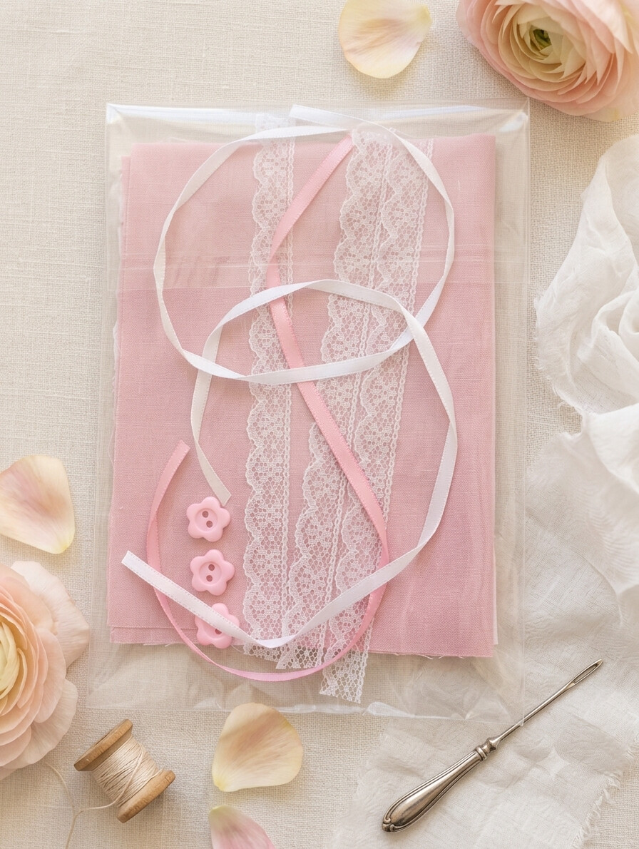 Kit de Costura Criativa – Trio de Corações Decorativos 10cm