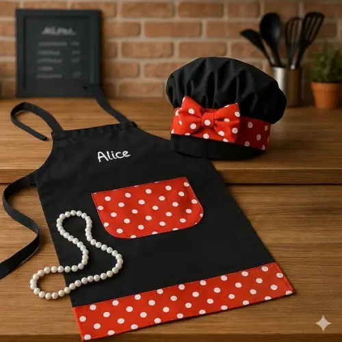 Avental e Touca Master e Mini Chef Personalizado