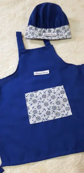 Avental e Touca - Kit Mini Chef Infantil
