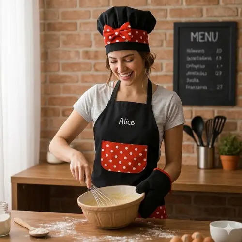 Avental e Touca Master e Mini Chef Personalizado