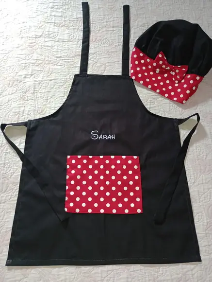 Avental e Touca Master/ Mini Chef Personalizado- Infantil