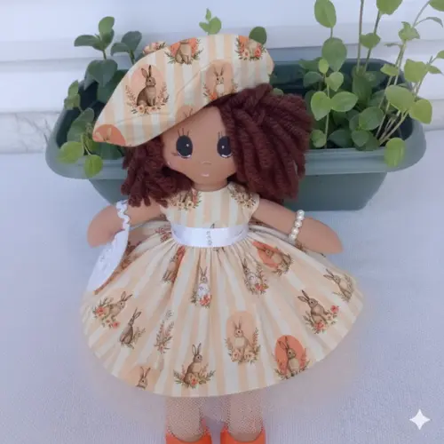 Boneca de Pano Artesanal - Presente Personalizado 35 cm
