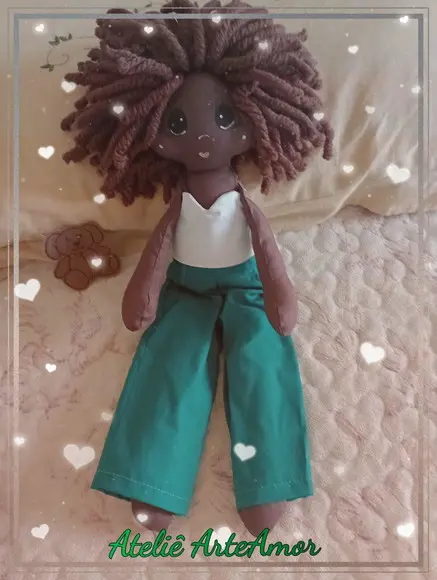 Boneca de Pano Artesanal - Presente Personalizado 35 cm