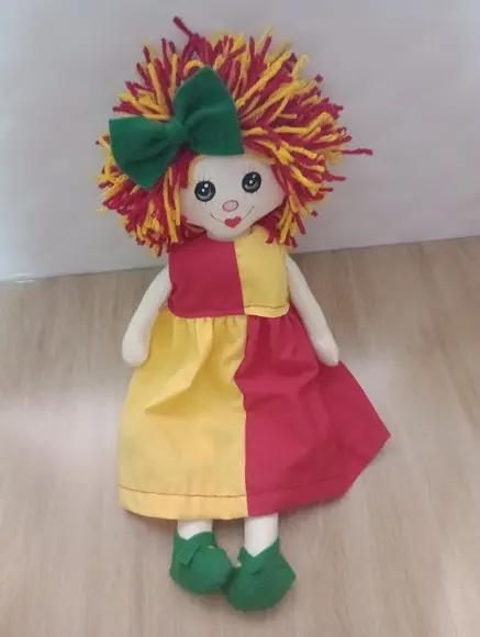 Boneca de Pano Artesanal Emília 35 cm Presente Personalizad