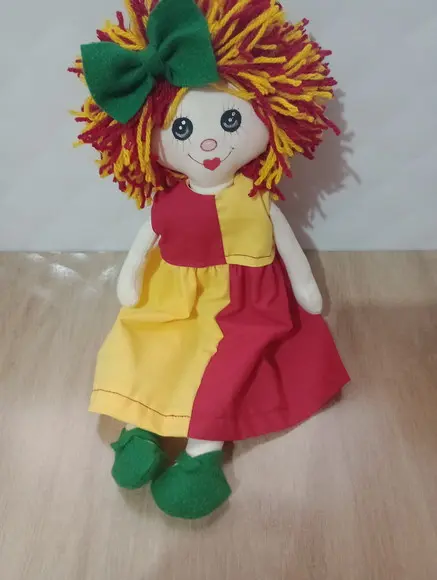 Boneca de Pano Artesanal Emília 35 cm Presente Personalizad