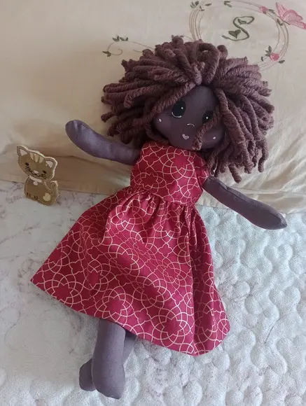 Boneca de Pano* Preta Black Doll Natal Personalizada