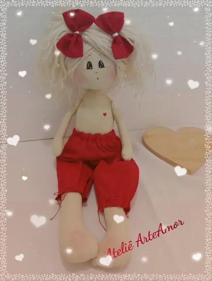 Boneca de Pano Rafaela Personalizamos com o Nome da Criança