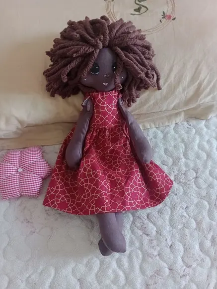 Boneca de Pano* Preta Black Doll Natal Personalizada