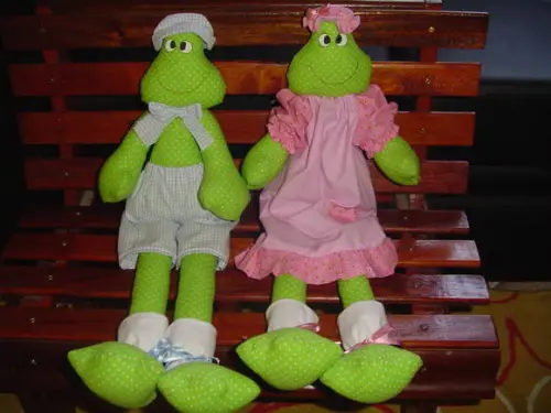 Casal de Sapo de Tecido