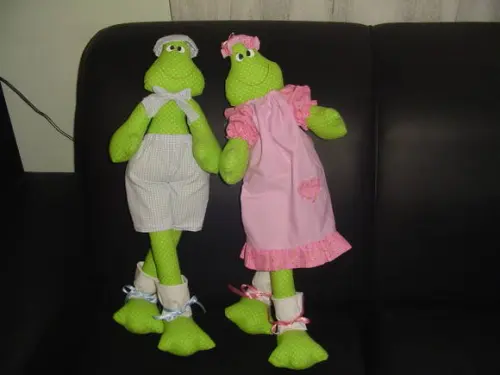 Casal de Sapo de Tecido
