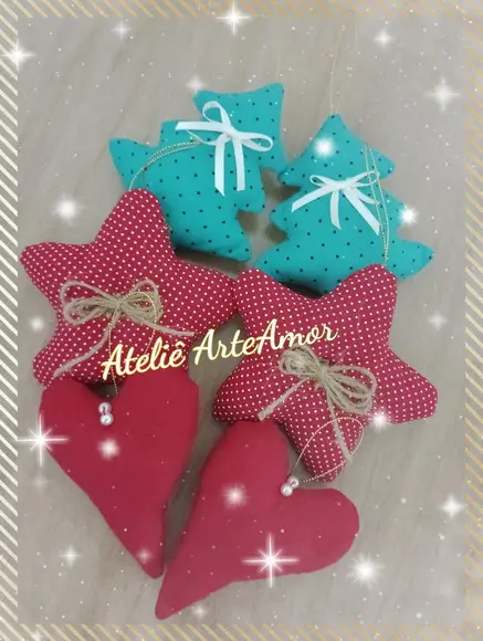 Enfeite de Natal - Arvore Estrela Coração...