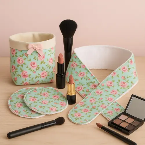 Kit Maquiagem Esponjas Limpeza Facial, Faixa Cabelo, Cachep