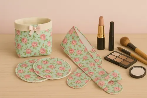 Kit Maquiagem Esponjas Limpeza Facial, Faixa Cabelo, Cachep