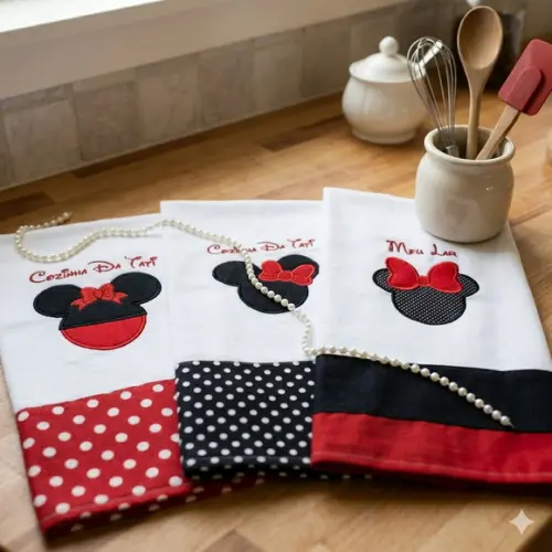 Panos de Prato Decorados Kit - Presente Criativo e Útil