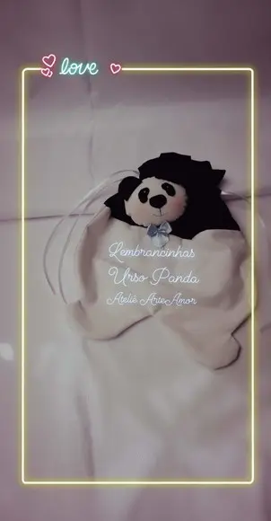 Lembrancinha Panda Saquinho