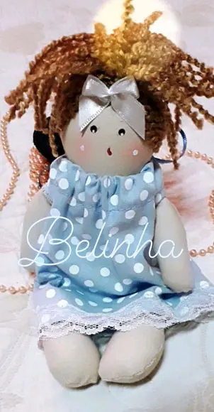 Mini Boneca de Pano 10 cm para Lembrancinha Festa