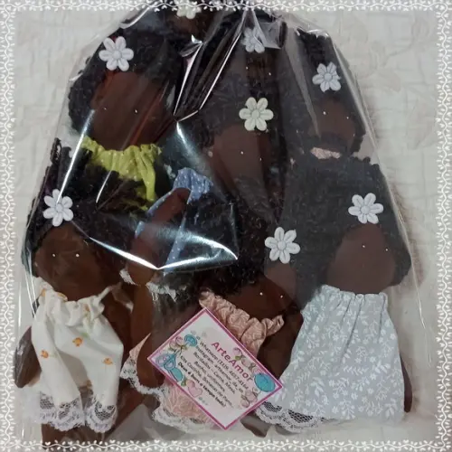Mini Boneca Negras para Lembrancinhas, Decoração...