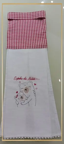 Pano de Prato e Bate Mão Personalizado - Kit 4 Peças